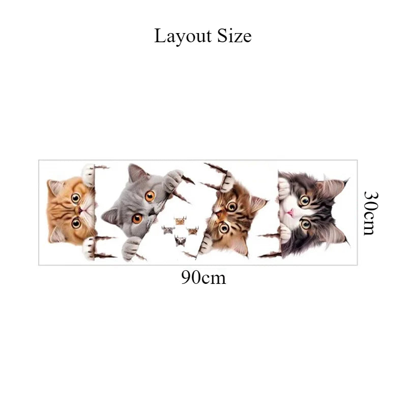 Cat Peeping Wall Stickers Living Room Children Bedroom Home Decoration DIY Cartoon Animal Wallpaper Removable Vinyl Decals