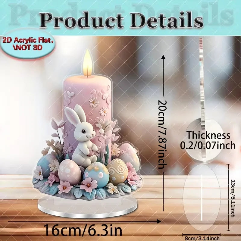 Rabbit and Flower Egg Festival Decorative Ornament, Suitable for Easter and Celebrations with Elegant Pink Lighting Design