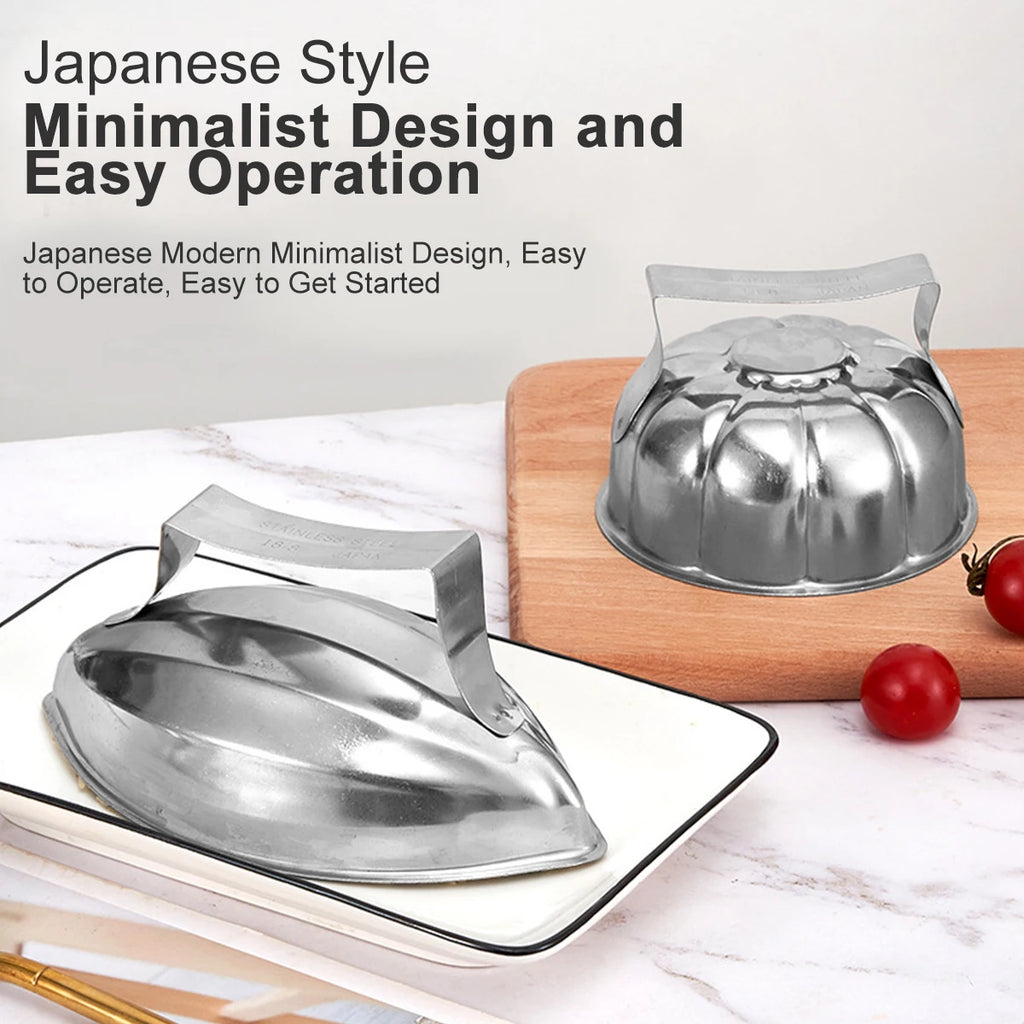Omurice Mold Japanese-Style 304 Stainless Steel Boat-Shaped Egg-Wrapped Rice Mold DIY Sushi Making Mold Kitchen Gadgets