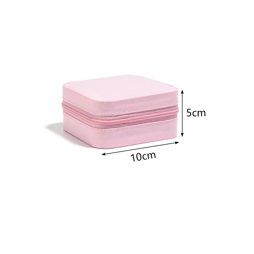Portable Jewelry Storage Box Travel Organizer Jewelry Case Leather Storage Earrings Necklace Ring Jewelry Organizer Display