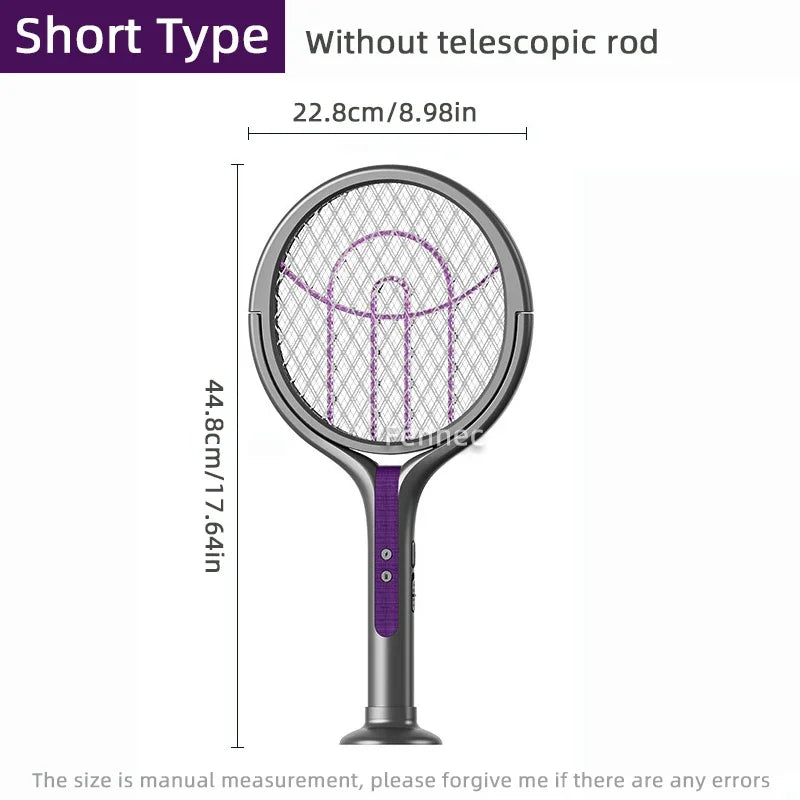 Rotating Head Electric Fly Swatter USB Rechargeable Mosquito Killer Multi Functional Electronic Flyswatter Trap Lamp for Flies