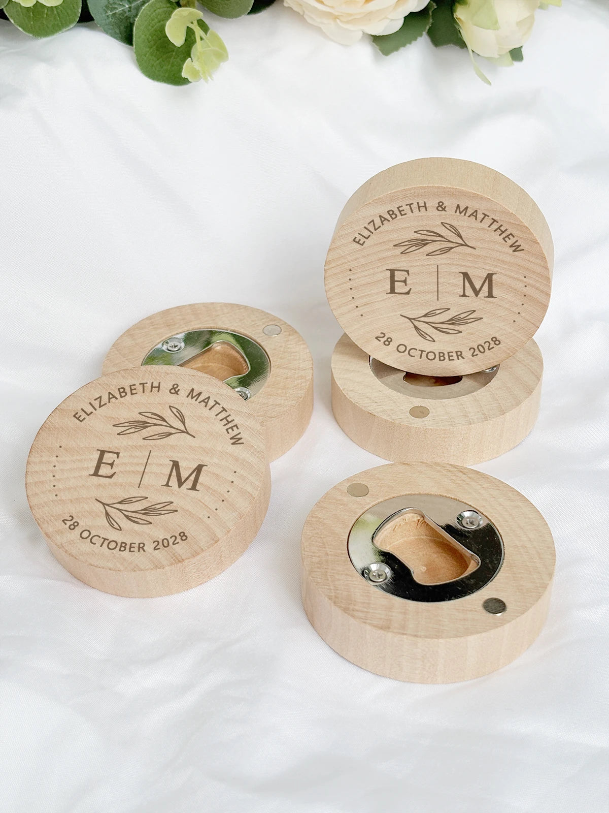 Personalized Wedding Favor Bottle Opener Fridge Magnet Wooden Magnetic Bottle Opener Party Favor Wedding Gift Souvenir for Guest