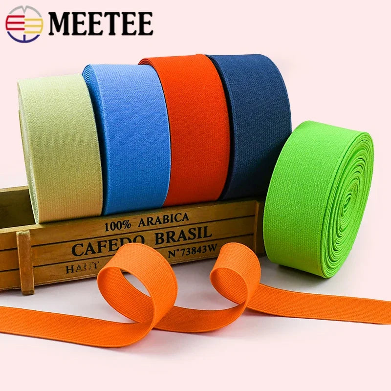 10M 20-50mm Nylon Rubber Bands Sewing Belt Sling 1.2mm Thick Elastic Band Garment Decoration Stretch Ribbon Tape DIY Accessories