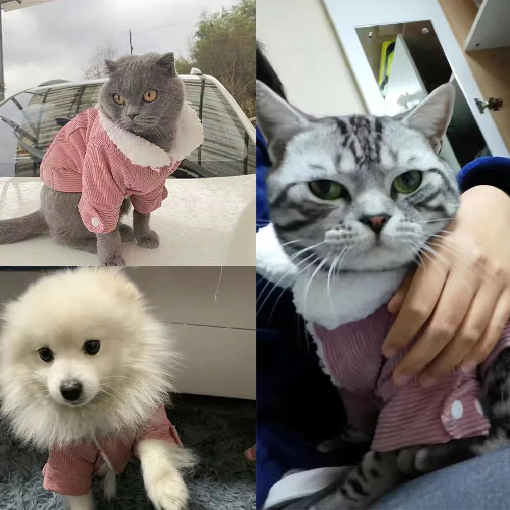 Autumn Winter Pet Dog Clothes Fleece Warm Jacket Coat Cozy Thicken Puppy Clothing for Small Medium Dogs Cat Schnauzer Pug Outfit