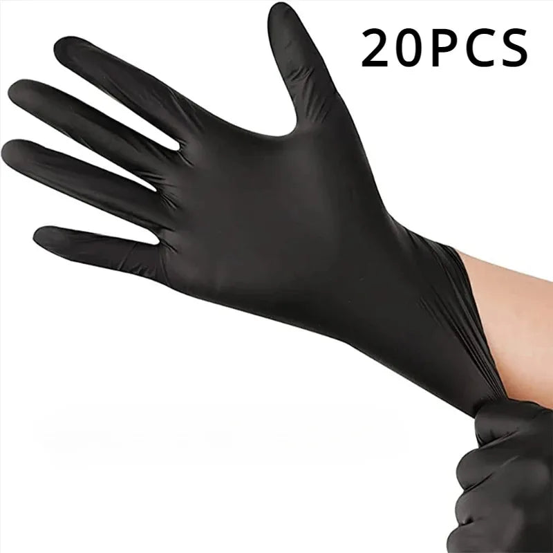 100/50/20PCS Disposable Black Nitrile Gloves For Household Cleaning Work Safety Tools  Gardening Gloves  Kitchen Cooking Tools