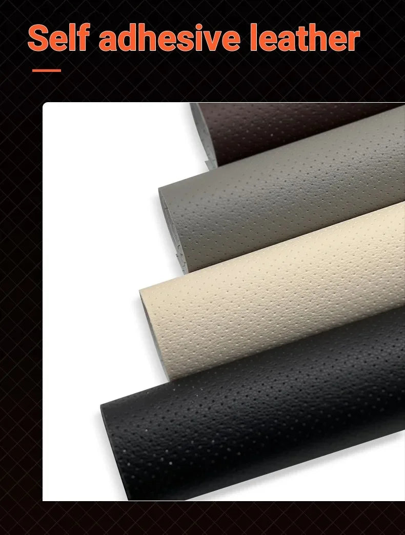 Self Adhesive Breathable Leather Car Seat Repair Perforated Faux Genuine Leather Leather Sofa Car Interior Refurbishment Sticker