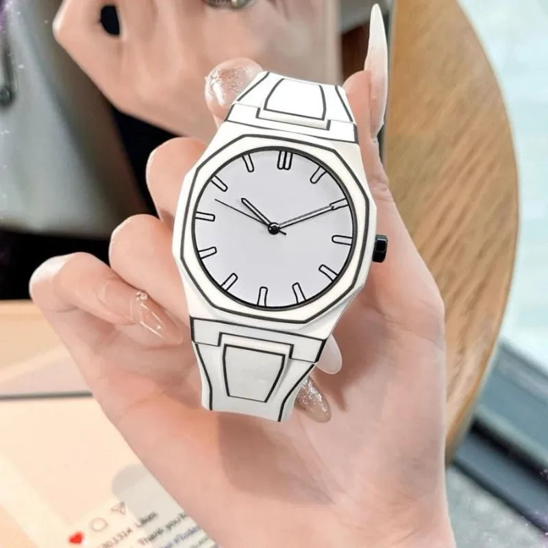 2D Sketch Line Men's Watch Fashion Minimalist Dial Silicone Strap