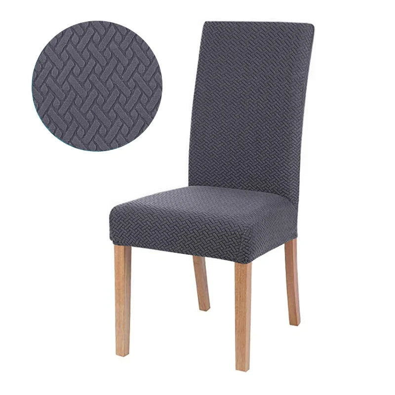Elastic Dining Chair Cover Stretch Seat Slipcover Jacquard Spandex Protector Case for Kitchen Chair Seat Home Hotel Banquet