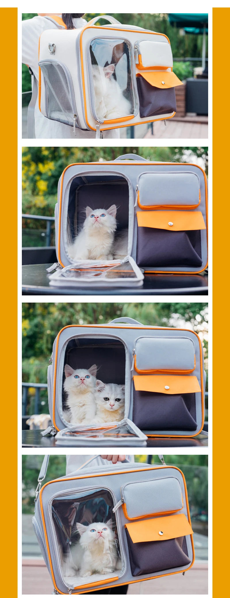 cat bag Cats Backpack transporter for cats Double shoulder pet backpack, crossbody bag,15KG can withstand weight,large space