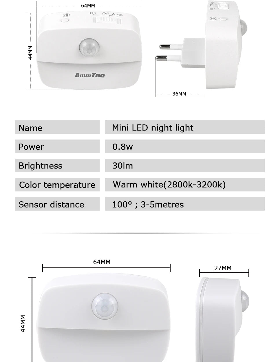 LED Night Light Motion Sensor Night Lamp Room Decor Lamp Bedside Led Lamp With EU Plug Led Lights For Closet Bedroom Home Decor