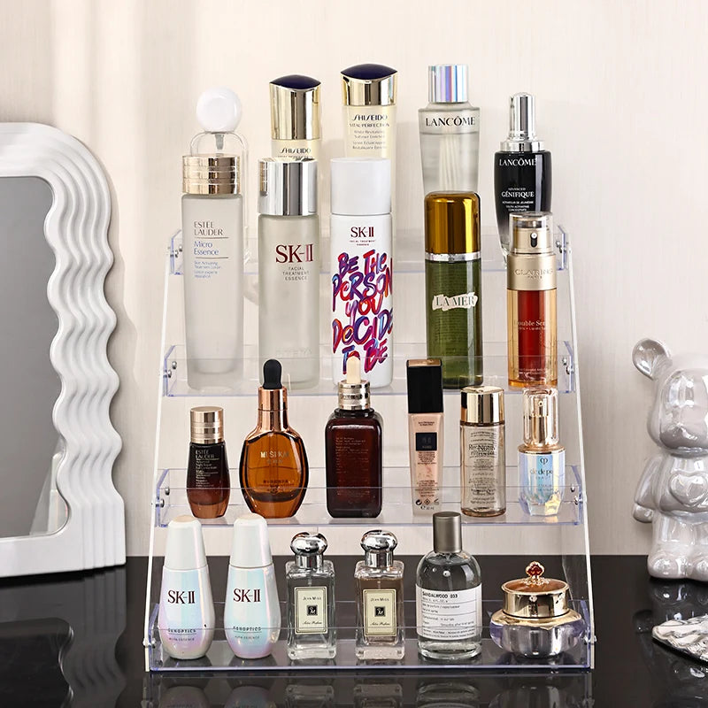 1pc stepped acrylic high skin care product storage rack desktop cosmetics storage rack storage box perfume organizer