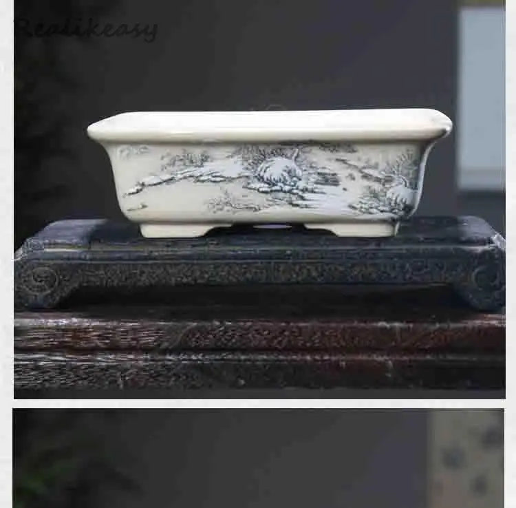 6Size Purple Sand Flower Pot Ceramic Bonsai Pot Handmade Succulent Flower Pot Chinese Landscape Flower Pot Home Decor LE302