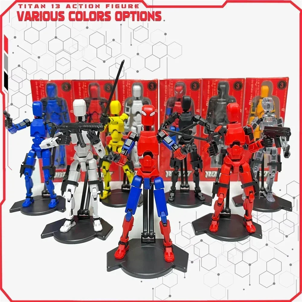 13 Joints Movable Action Figures Dummy Nova Robot Assembled T13 Action Figure with Holder Titan 13 Action Figure Lucky13 Toy