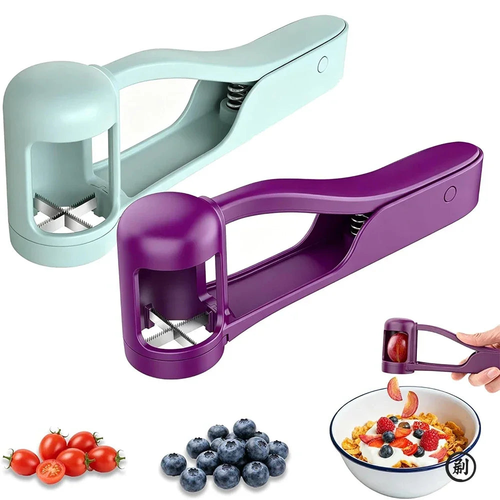 Grape & Tomato Cutter – One Second Quarter Slicer for Toddlers, Strawberry, Cherry Tomato, Kitchen Tool