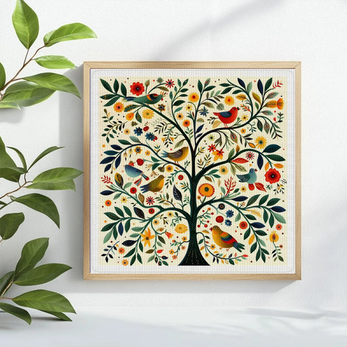 1pc 40X40CM/15.74inch Classical tree patterns stamped cross stitch kit DIY kit 11CT/14CT DIY Embroidered set DIY Cross-Stitch