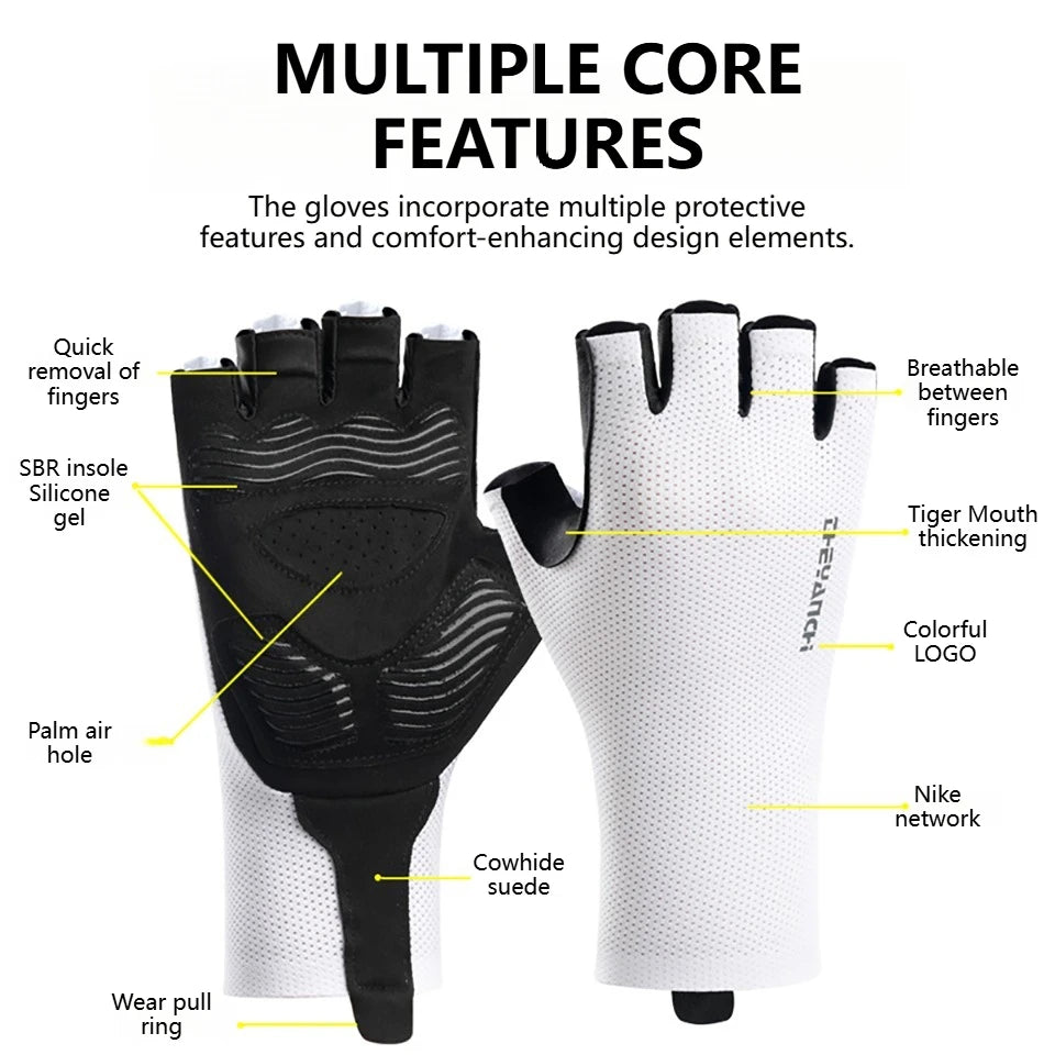 GETINFIT 1Pair Half Finger Gloves Outdoor Sports Gloves Summer
