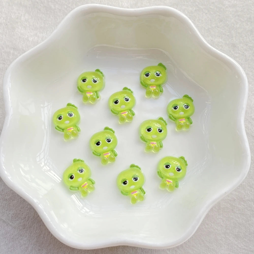 50Pcs Mixed Nail Art Resin mini Cartoon Green Frog Charms Rhinestones DIY Craft For Nail 3D Decorations Jewelry