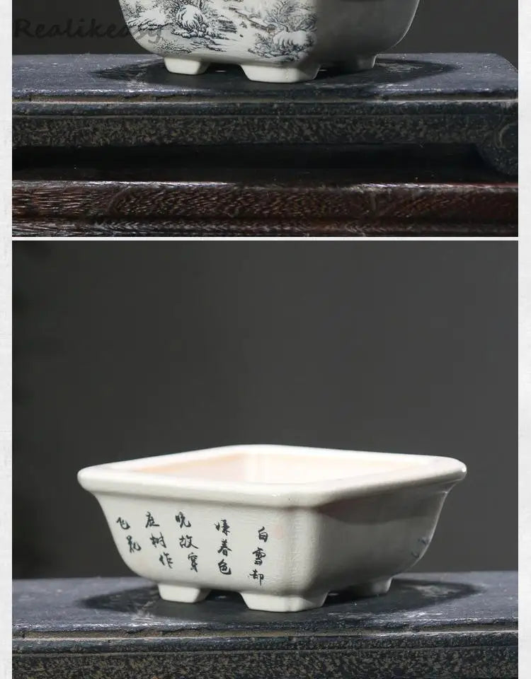 6Size Purple Sand Flower Pot Ceramic Bonsai Pot Handmade Succulent Flower Pot Chinese Landscape Flower Pot Home Decor LE302