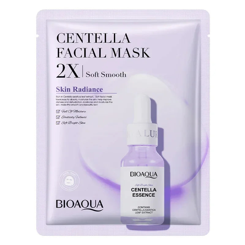 50pcs BIOAQUA Centella Collagen Face Mask Moisturizing Refreshing Sheet Masks Hyaluronic Acid Facial Mask Skin Care Products