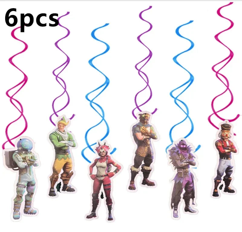 Fortnite Balloons Shooting Game Ballons Boy Girl Happy Birthday Banner Party Decoration Alpaca Llama Tableware Cake Topper Toy