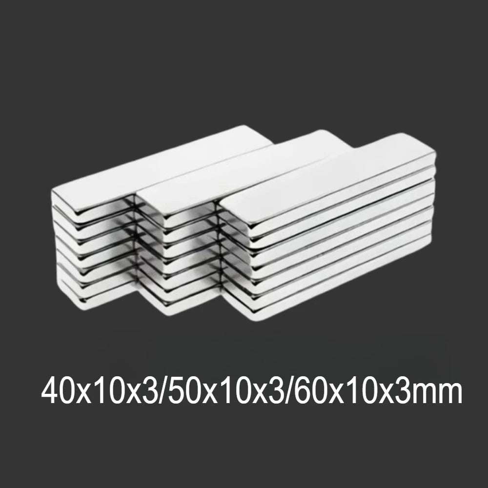40x10x3/50x10x3/60x10x3mm strong rectangular magnet, suitable for whiteboards, nail art, warehouses, photo walls, cameras, DIY