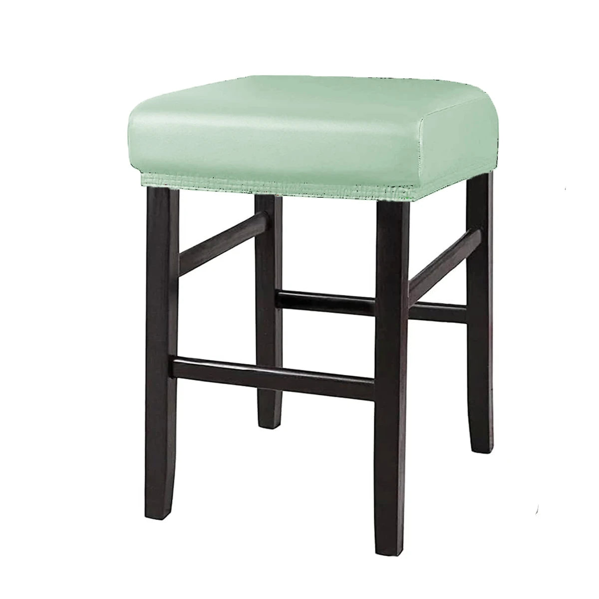 PU Leather Bar Stool Covers Rectangular 100% Waterproof Oilproof Stool Covers Thicker Leather Saddle Stools Slipcover