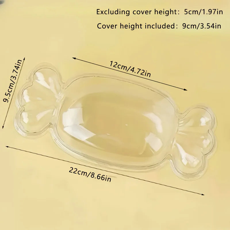 20/50pcs Candy Shaped Cake Boxes with Lids Dessert Cakes Fruit Salads Tiramisu Party Events Celebrations Birthdays Disposable