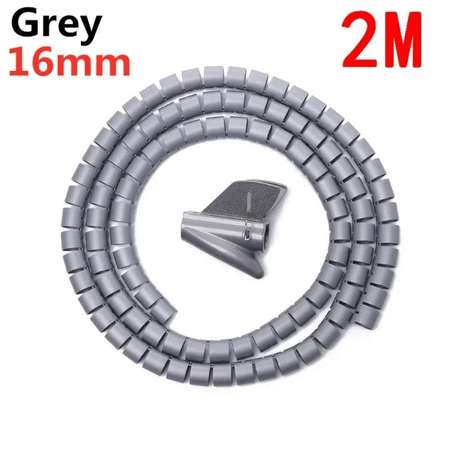 Cable Wire Protector Cable Organizer Flexible Spiral Protector Wire Desk Organizer Office Computer Cord Protective Tube Clip