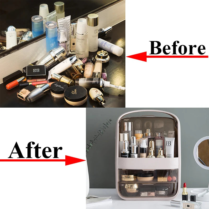 Cosmetic Storage Box Home Large Capacity Desktop Dustproof Dressing Table Lipstick Skin Care Luxury Storage Box Makeup Organizer