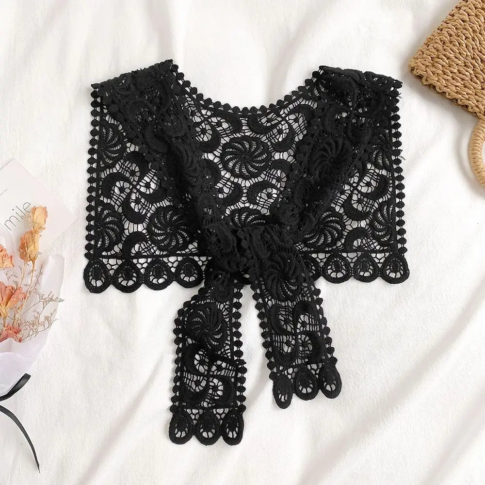 Solid Color Knitted Shawl High-quality Women Ladies Casual Fake Collar Summer Female Scarf