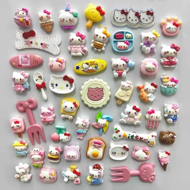 Hello Kitty Refrigerator Magnet Cute Cartoon Cute Cartoon Resin Material Magnetic Tile Fashion Personality Small Accessories
