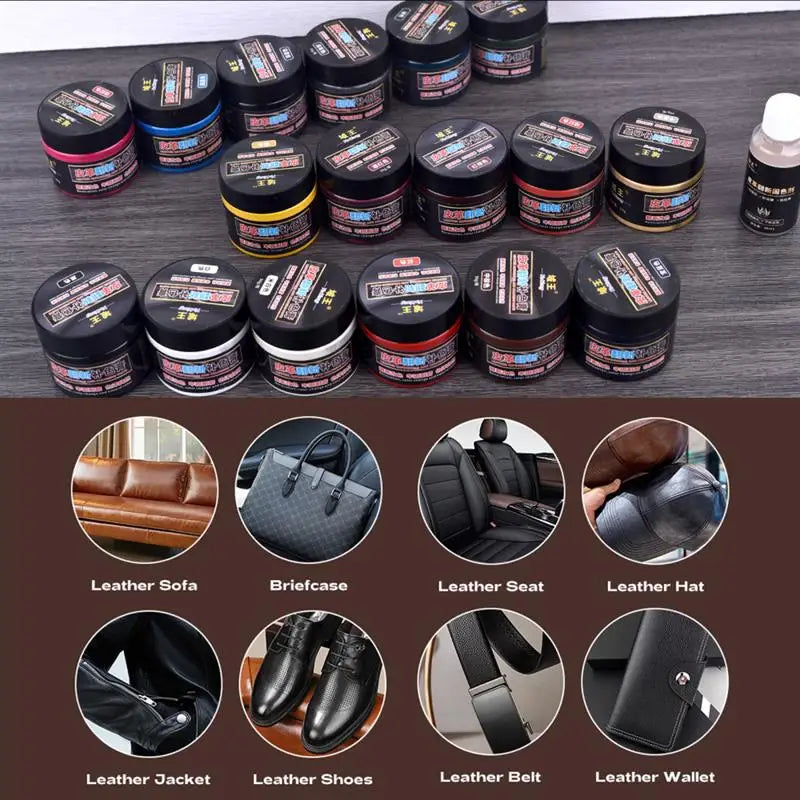 50ml Leather Paint Shoe Cream Coloring Leather Dye Repair Restoration Colors Change Paints For Bag Sofa Car Seat Scratch Brown