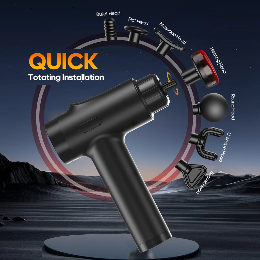 20-Speed Massage Gun with Heat and 7 Heads