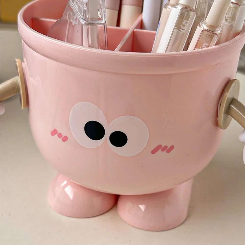 Creative Pen Holder with Hook Table Cute Stationery Storage Box Pen Holder Rack Student Children Girls Desk Organizer