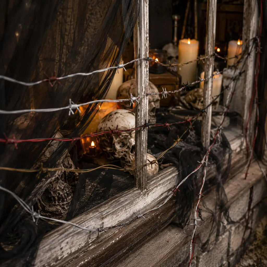Fake Barbed Wire Halloween Fence Decor