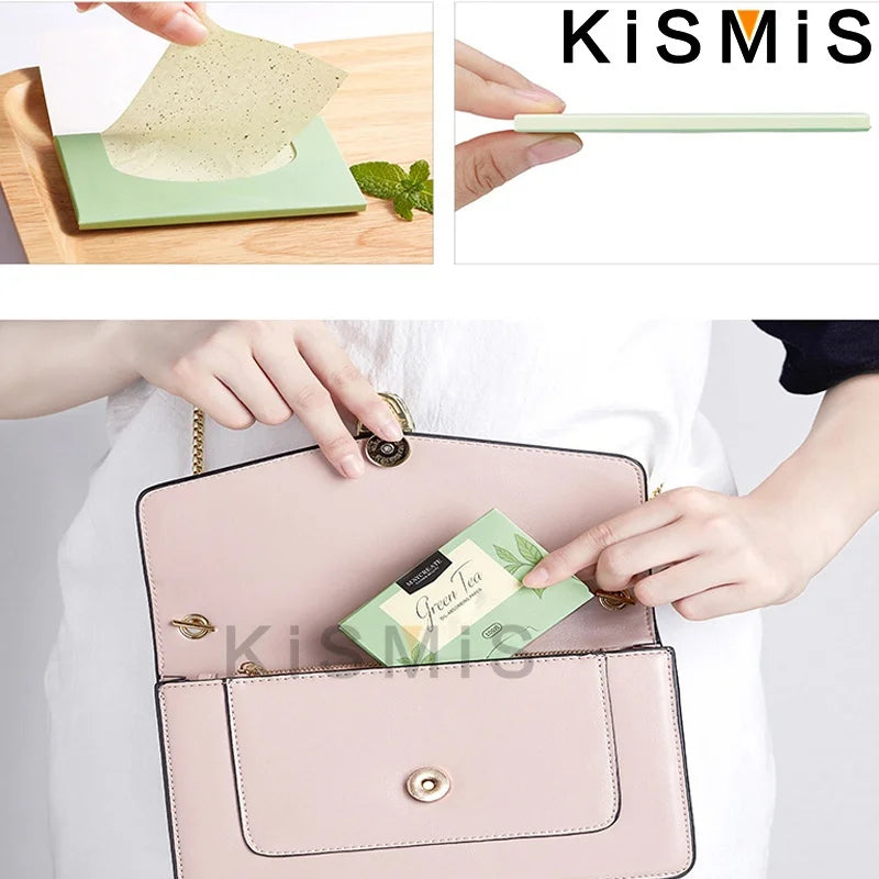 100 Sheets Oil Blotting Paper for Face Absorbs Excess Shine and Oil Portable Matte Facial Tissues for Oily Skin Care