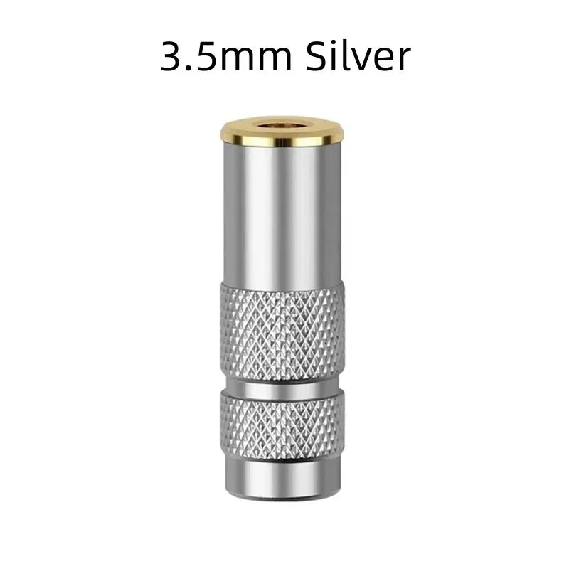 2.5 3.5 Female Jack Headphone Plug 1/8" 4 Pole Consumer Electronics Audio Connector For Soldering Earphone Cable Aluminum Alloy