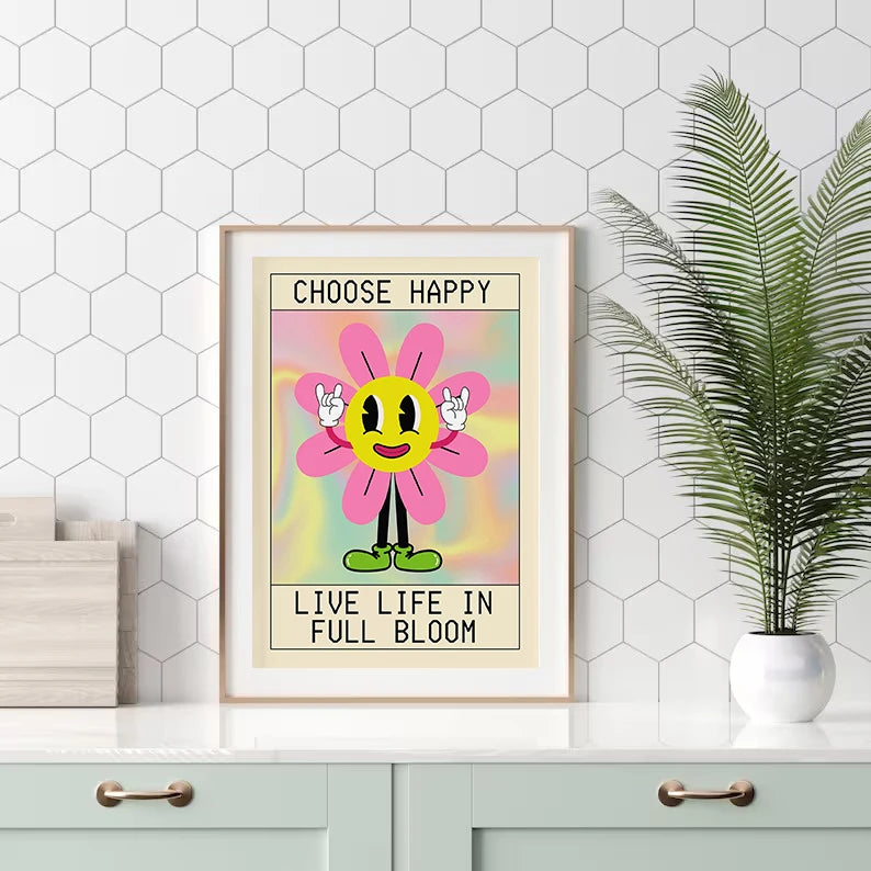 Retro Interesting Cartoon Poster Print Canvas Art Pictures Home for Kitchen and Living Room Modern Wall Decor Frameless Painting
