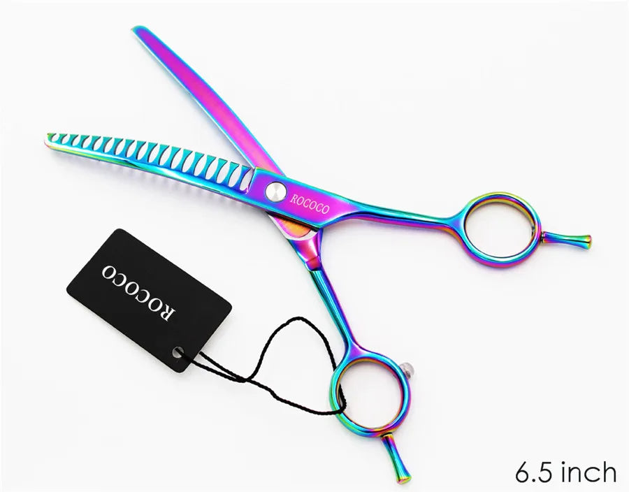 Professional 8 inch 7 inch 6.5" High Quality Pet Dog Grooming Scissors Curved Shark Thinning Shears Cat Dog Barber Scissors