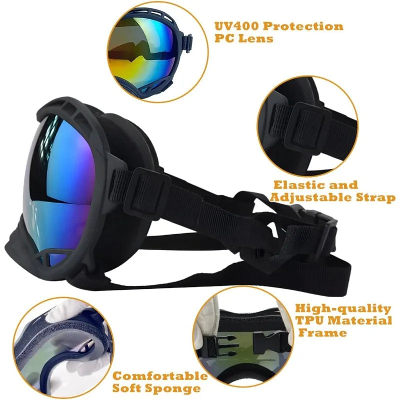 LETVIA New Pet Glasses Big Dog UV-resistant Windproof Sunglasses Outdoor Pet Motorcycle Goggles Stylish Tactical Dogs Sunglasses
