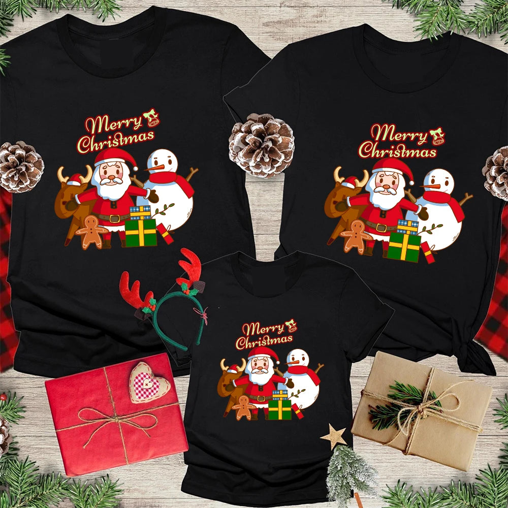 Merry Christmas Santa Claus Family T-Shirts Daddy Mommy and