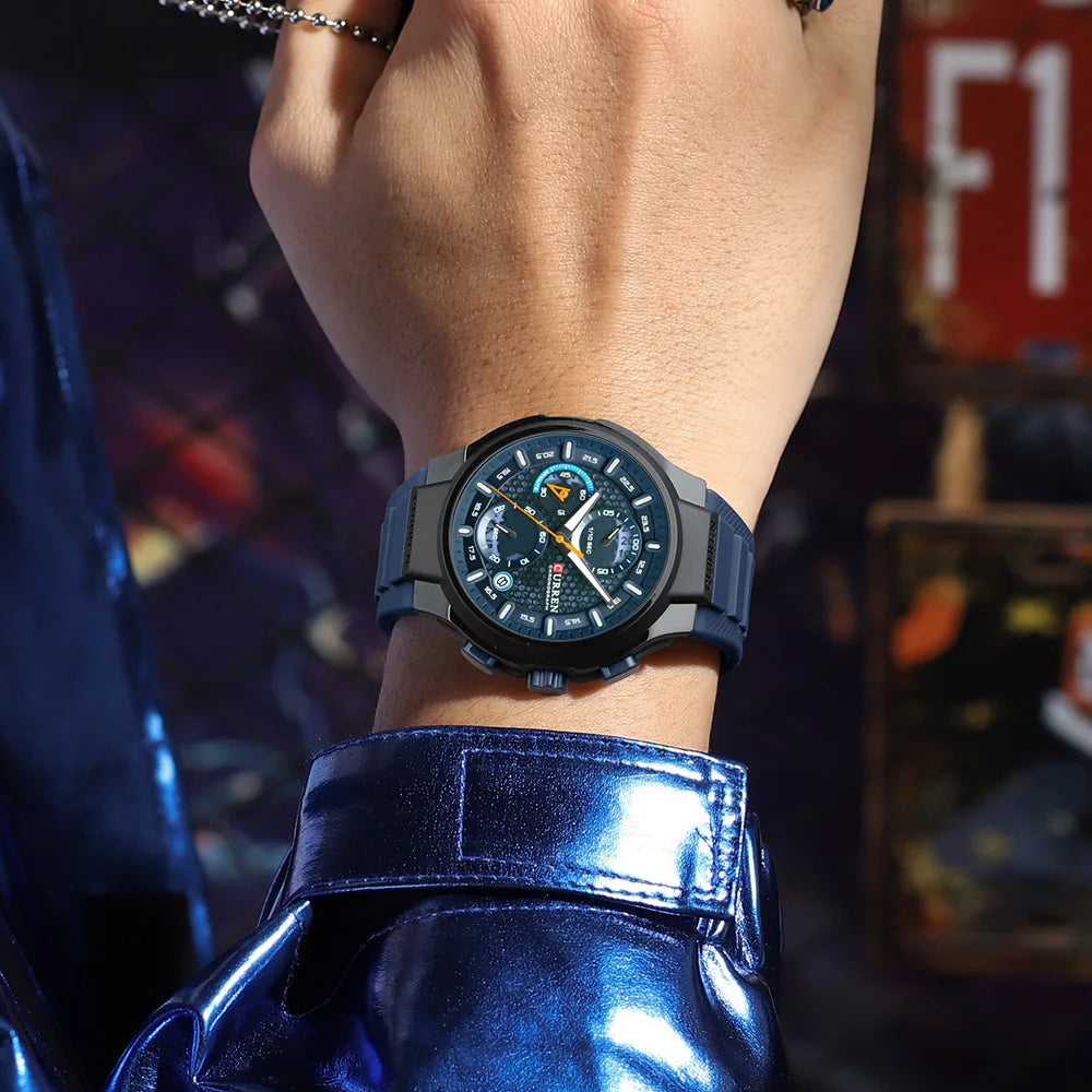 CURREN Men Watch Quartz Wristwatch Waterproof Chronograph Smart Male