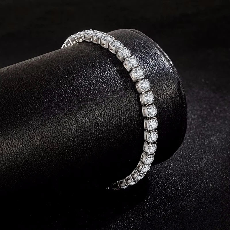 S925 Sterling Silver Bracelet Zirconia Tennis Ball Women Fashion