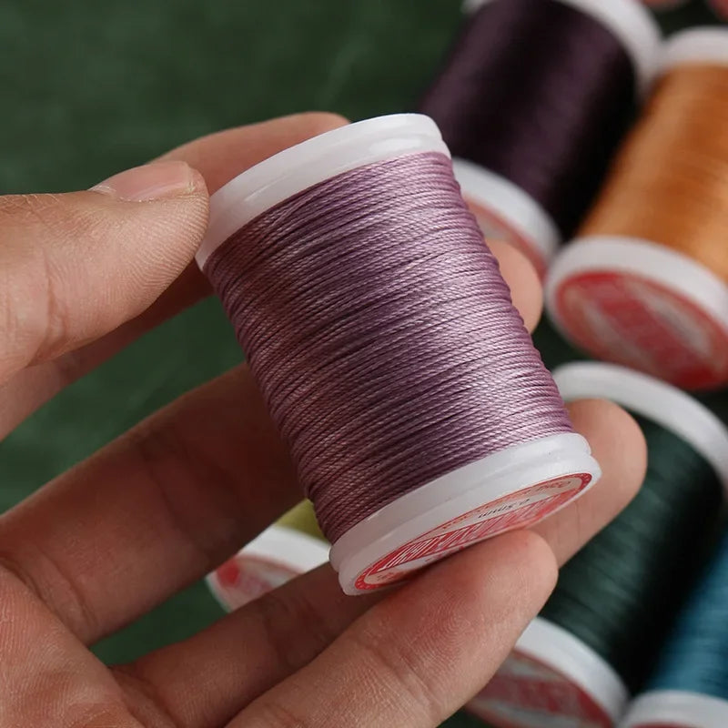 hilo elástico costura Waxed Thread Accessories Leather Craft Sewing Thread Round Waxed Thread Polyester Cord Wax Coated Strings