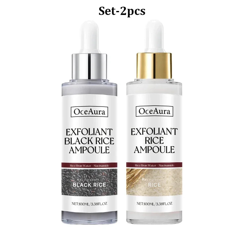 White Black Rice Exfoliating Serum Peel Shot Facial Moisturizing Soften Blackhead Removal Hydrating Shrink Pores Skin Care Korea