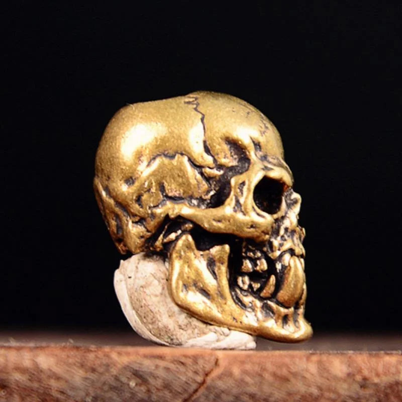 2Pcs Skull Head Brass Knife Bead Punk EDC Outdoor DIY Paracord Woven Lanyard Pendant Retro Accessories108