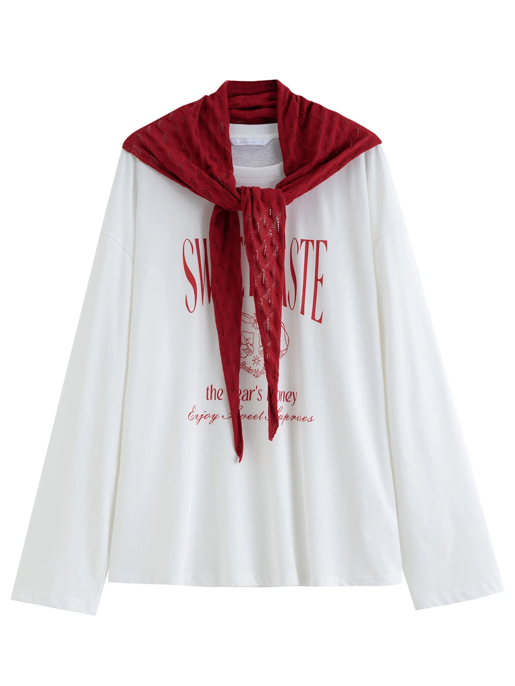 DUSHU Knitted Shawl Long-Sleeved T-Shirt 2026 Summer New Casual Two-Piece Set Letter Printed Leisure Chic Korean Trendy