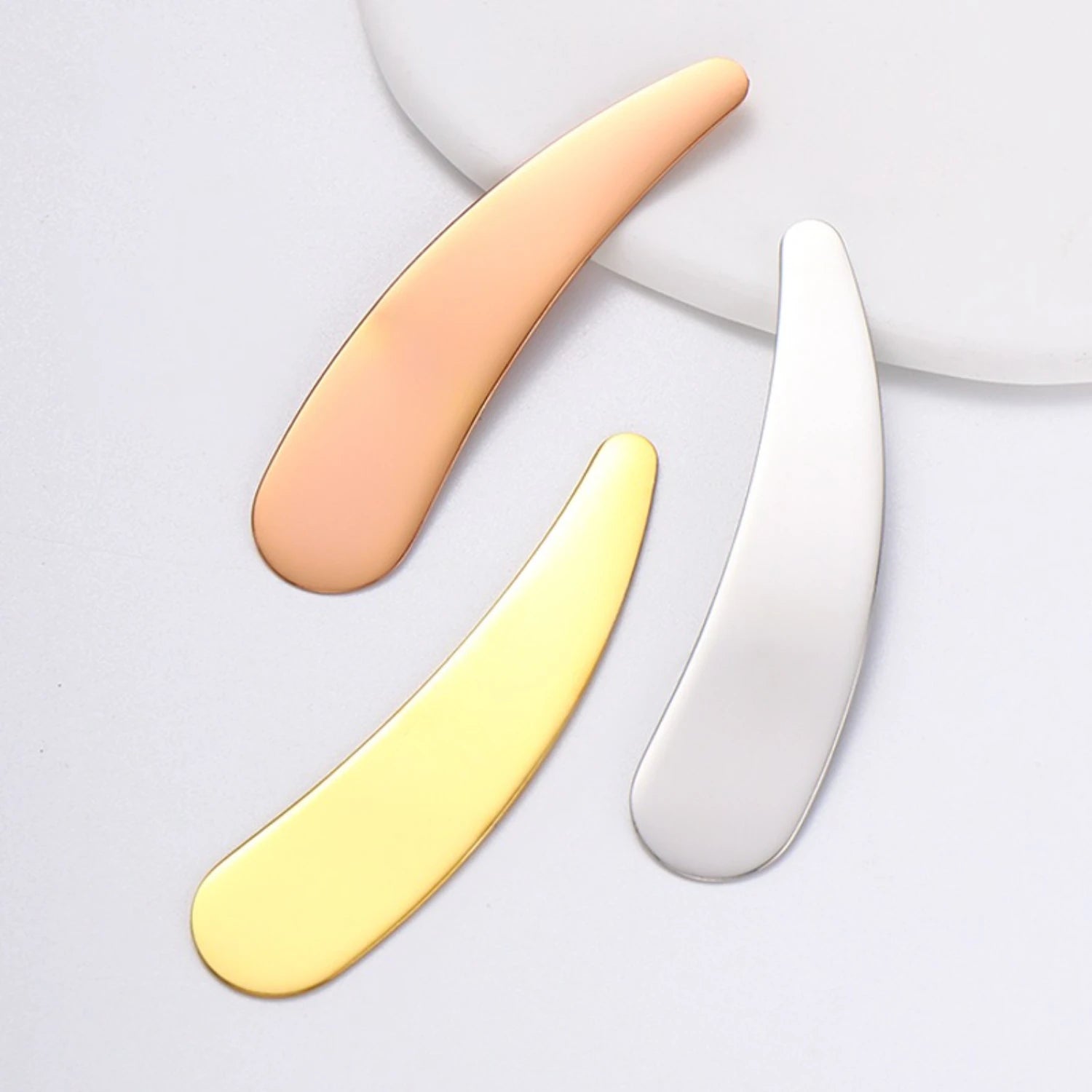 Crescent Moon Shape Face Cream Spoon 304 Stainless Steel Facial Mask Spoon Beauty Skin Care Tool
