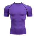 Men's Solid Color Short Sleeved T-shirt Compressed Quick Drying