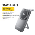 Essager Qi2 Magnetic Wireless Charger 15W 2 in 1 Foldable Fast Charging Station Holder for ihone 16 15 14 IWatch Ultra Airpods